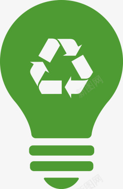 绿色环保绿色循环灯泡图标图标