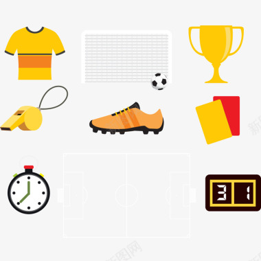 体育运动足球手绘卡通足球活动相关图标图标