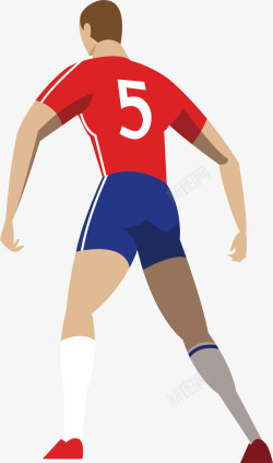 球员插画2018足球世界杯5号球员插画矢量图高清图片