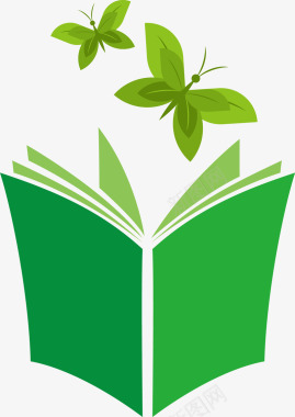 公司logo绿色卡通课本图标图标