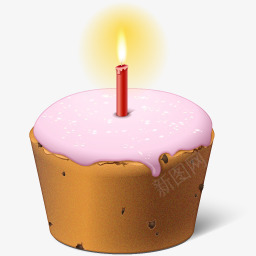 生日蛋糕矢量生日蛋糕点燃蜡烛图标图标