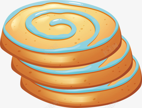 圆形的沙河特色蛋糕矢量图图标图标