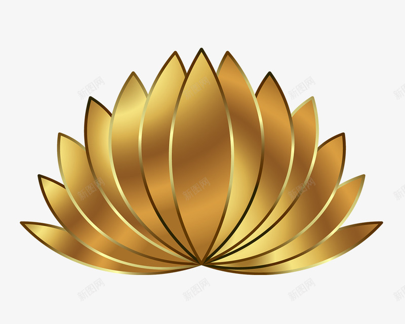 金色莲花png免抠素材_88icon https://88icon.com PNG 免费PNG 莲花 金属