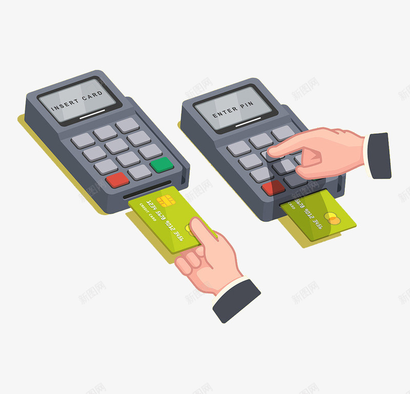 刷卡支付png免抠素材_88icon https://88icon.com 刷卡 卡通 手指 手绘 灰色 电子设备 绿色