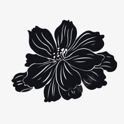 黑色盛开的莲花素材