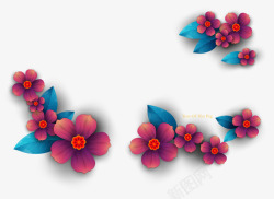 新年花瓣剪纸装饰图案矢量图素材