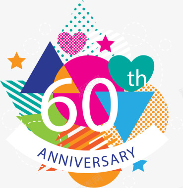 字体60周年生日背景年份六十图标图标