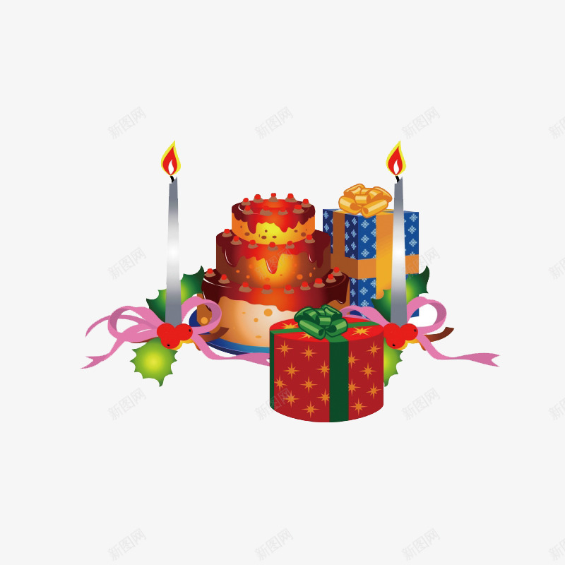 蛋糕蜡烛png免抠素材_88icon https://88icon.com 卡通素材 生日 蛋糕 蜡烛 装饰图案