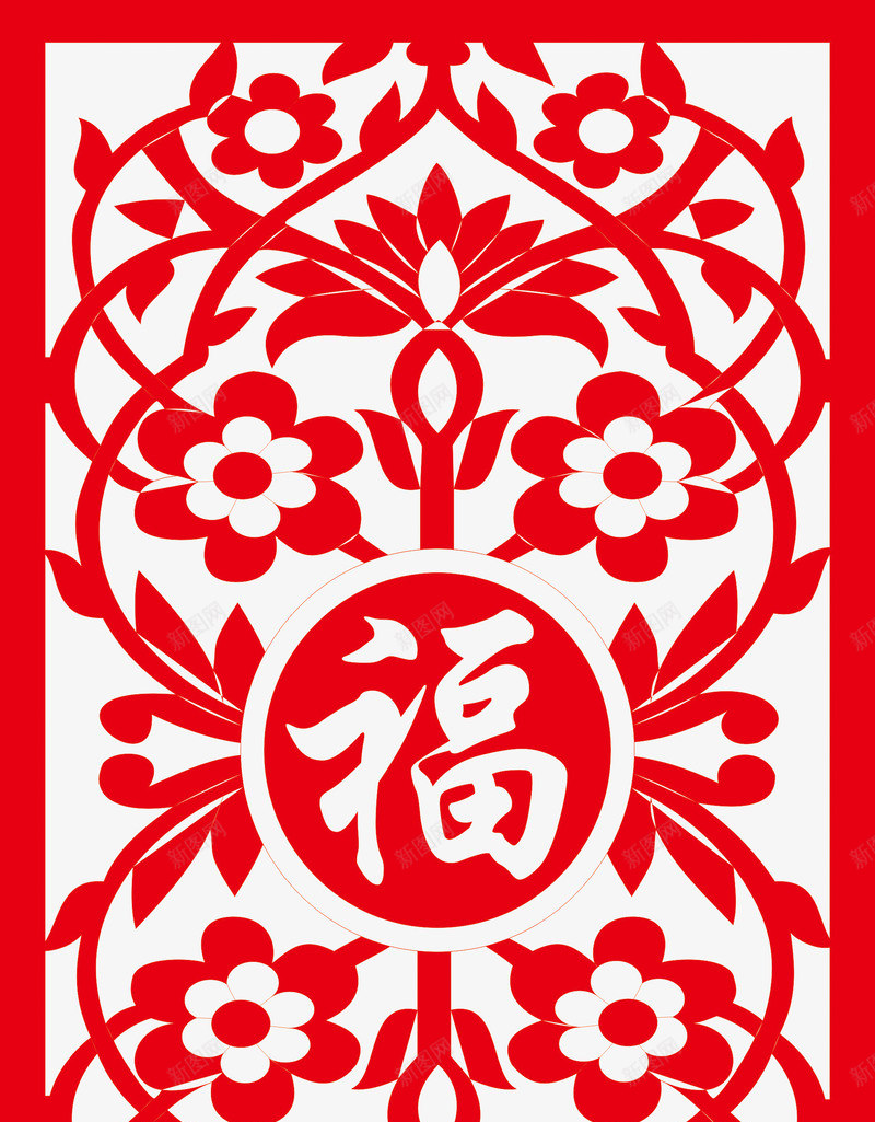 边框花纹剪纸png免抠素材_88icon https://88icon.com 中国风 剪影 剪纸 花纹 边框 门窗