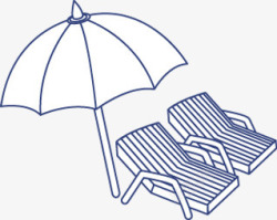 夏日元素座椅遮阳伞卡通素材