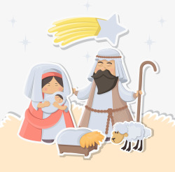 基督教免费剪纸耶稣诞生日高清图片