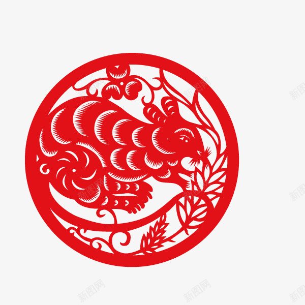 剪纸十二生肖老鼠png免抠素材_88icon https://88icon.com 剪纸 十二生肖 老鼠