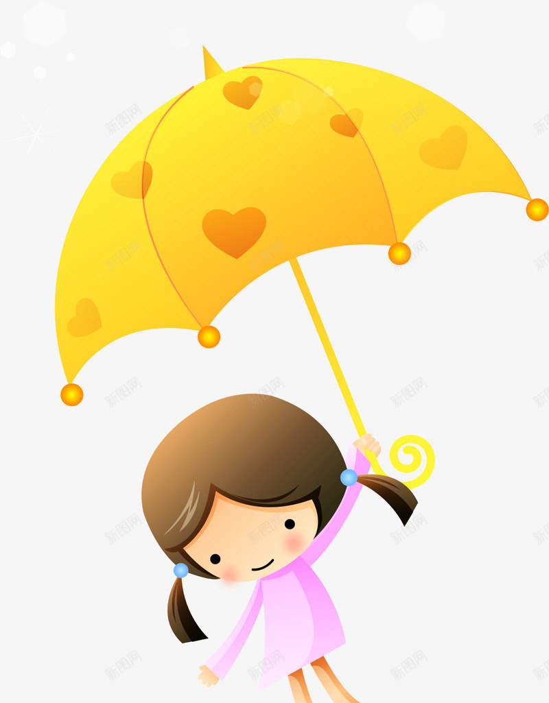 可爱雨伞女孩矢量图ai免抠素材_88icon https://88icon.com AI 儿童 卡通 可爱 女孩 孩子 手绘 线条 雨伞 黄色 矢量图