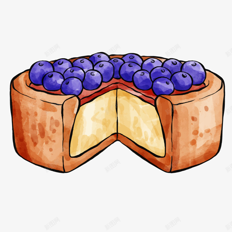 水彩风手绘生日蓝莓蛋糕png免抠素材_88icon https://88icon.com 生日 生日礼物 生日蛋糕 糕点 蓝莓蛋糕 蛋糕房透明背景 西点房