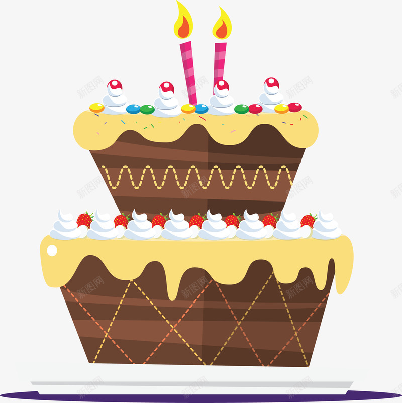 巧克力双层巨型蛋糕矢量图ai免抠素材_88icon https://88icon.com 双层 双层蛋糕 巧克力 巨型蛋糕 生日蛋糕 蛋糕 矢量图