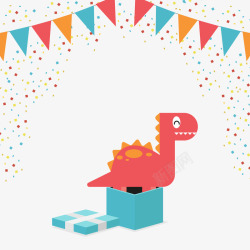 恐龙生日可爱恐龙生日贺卡矢量图高清图片