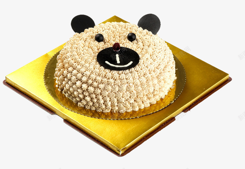 卡通小熊生日蛋糕png免抠素材_88icon https://88icon.com 免费png素材 动物图案 生日蛋糕 白色 黑色