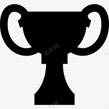 奖杯奖的黑色形状的奖杯图标图标