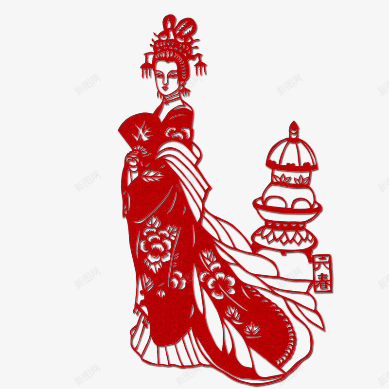 金陵十二钗png免抠素材_88icon https://88icon.com 元春 剪纸 红楼梦 金陵十二钗