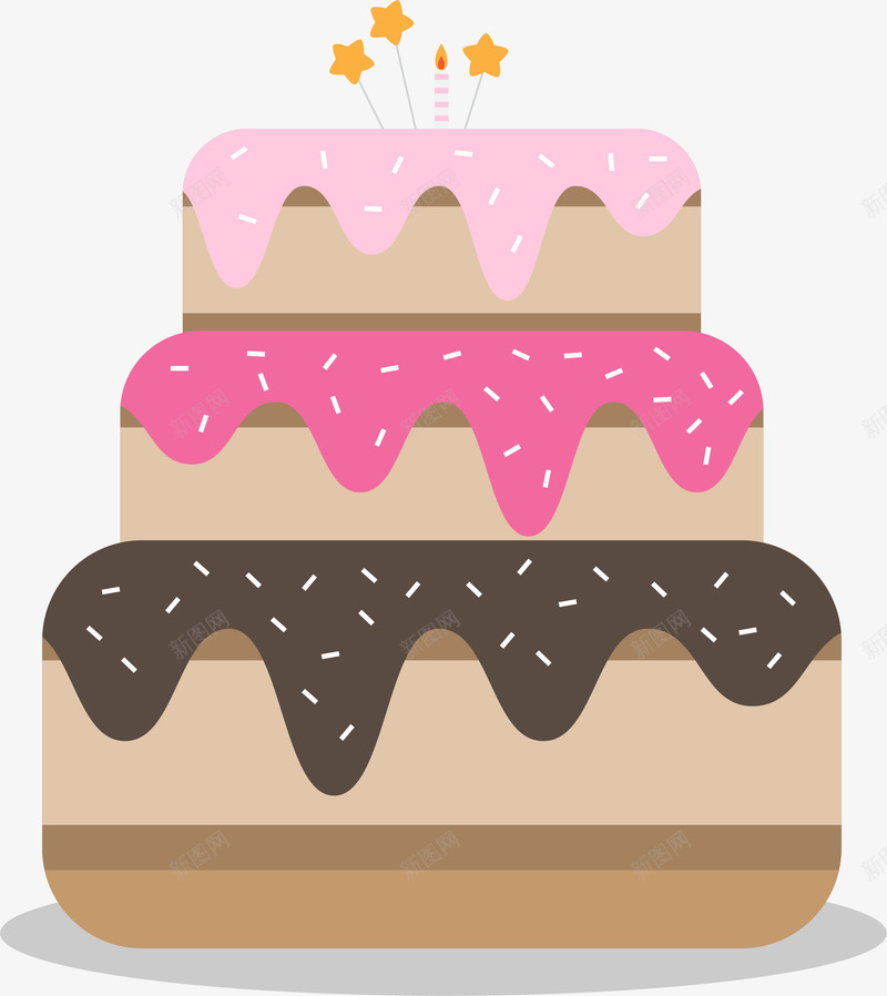 卡通生日奶油蛋糕矢量图ai免抠素材_88icon https://88icon.com 卡通 可爱 奶油蛋糕 生日 矢量图案 装饰图案 矢量图