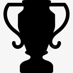 足球形状奖杯剪影图标高清图片