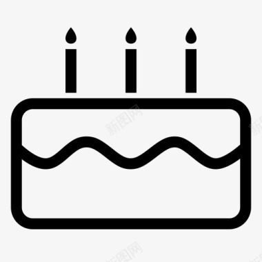 生日快乐蛋糕蜡烛甜点食品概述方图标图标