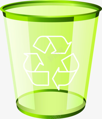 绿色能源图标回收垃圾桶矢量图图标图标