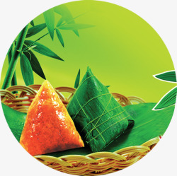 绿色清新竹叶粽子食物素材