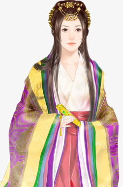 古典美女半身照片素材