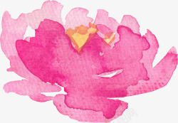 莲花形粉色水彩花朵素材