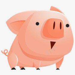 一只小猪在坐着图矢量图素材