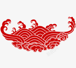 红色中国风剪纸元素素材