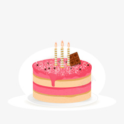 粉色生日蛋糕矢量图素材