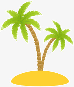 夏日海景椰树卡通素材