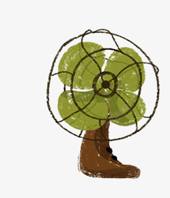 手绘电风扇素材