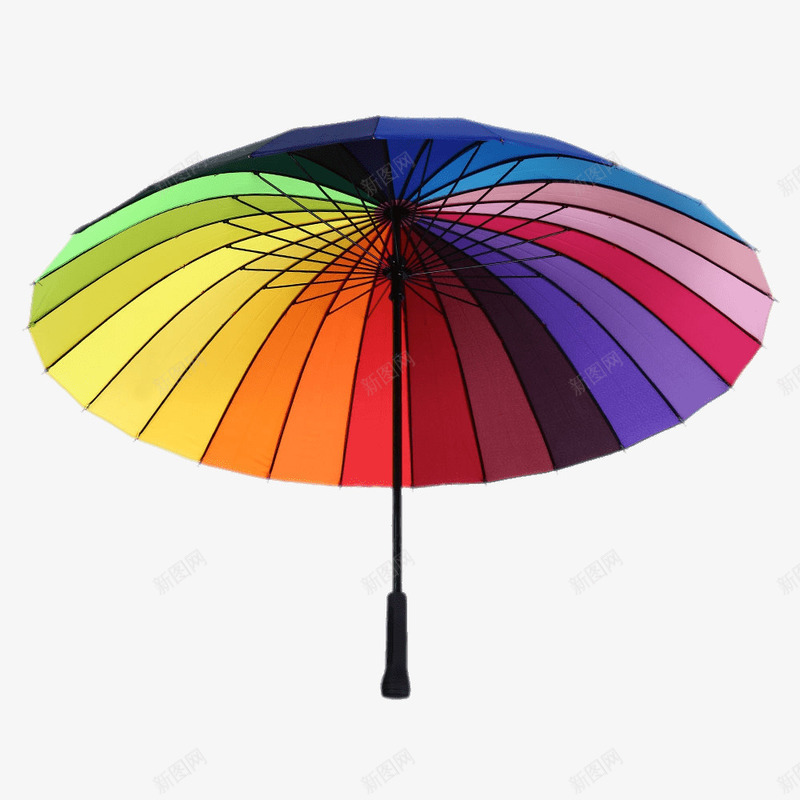 彩虹雨伞png免抠素材_88icon https://88icon.com 下雨 产品实物 彩虹色 雨伞