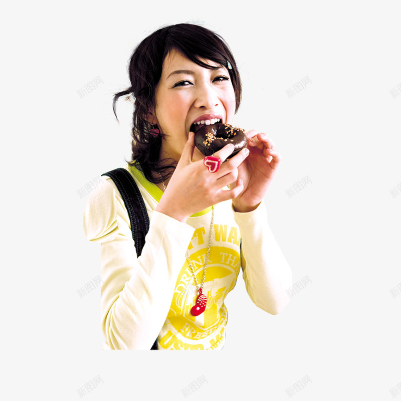 吃甜甜圈的女孩子png免抠素材_88icon https://88icon.com 女孩子 甜食 零食