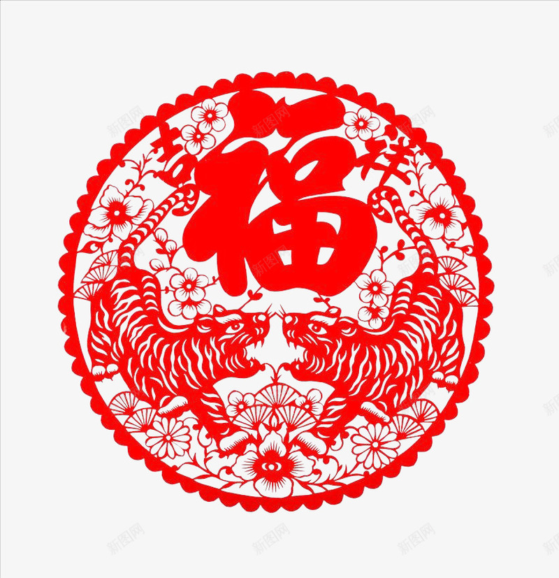 剪纸传统手艺窗花喜气png免抠素材_88icon https://88icon.com 传统手艺 剪纸 喜气 福 窗花