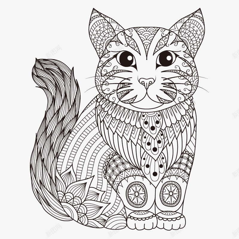 猫线性绘画png免抠素材_88icon https://88icon.com 卡通 宠物猫 猫 猫咪 线性 绘画