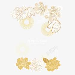 金色花朵装饰矢量图素材
