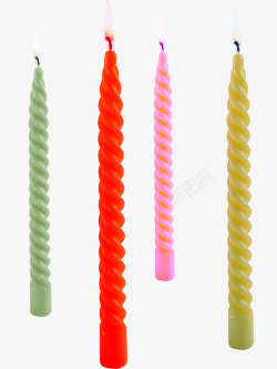 螺纹状彩色生日蜡烛素材
