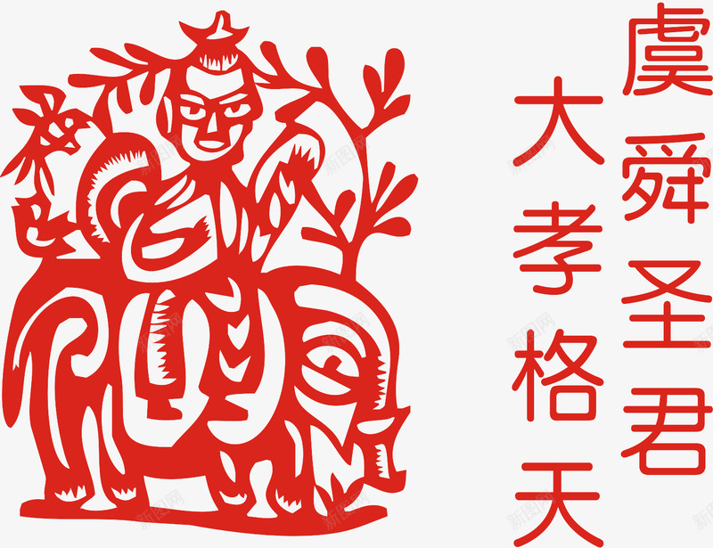 二十四孝大孝格天剪纸png免抠素材_88icon https://88icon.com 中国典故 二十四孝 剪纸 大孝格天 尽孝 教顺父母 母亲节 百里负来