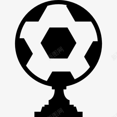 奖杯足球杯与球图标图标