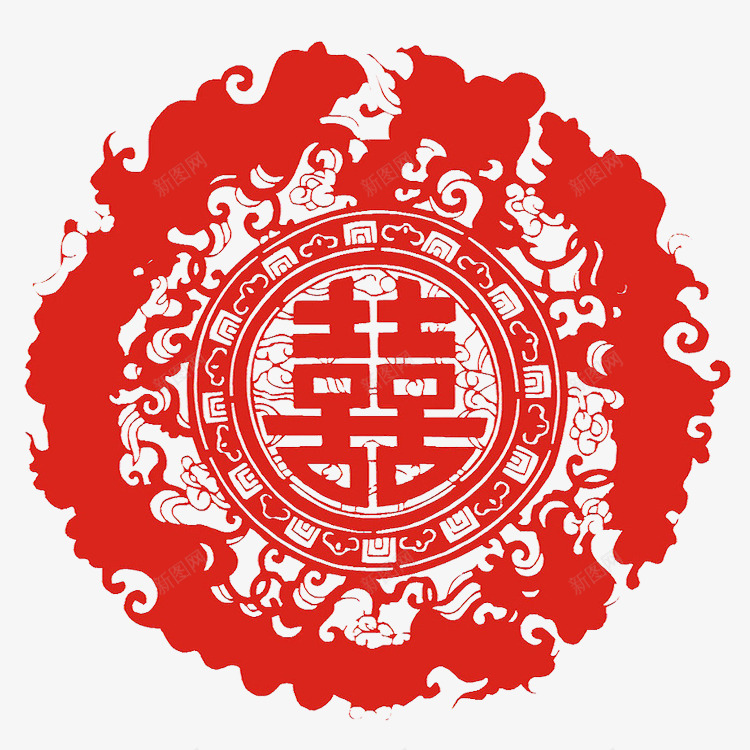 中国风喜字剪纸png免抠素材_88icon https://88icon.com 中国风 剪纸 喜字 镂空