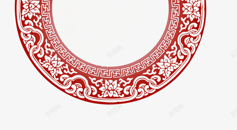 中国风红色剪纸圆框png免抠素材_88icon https://88icon.com 中国风 剪纸 圆框 红色
