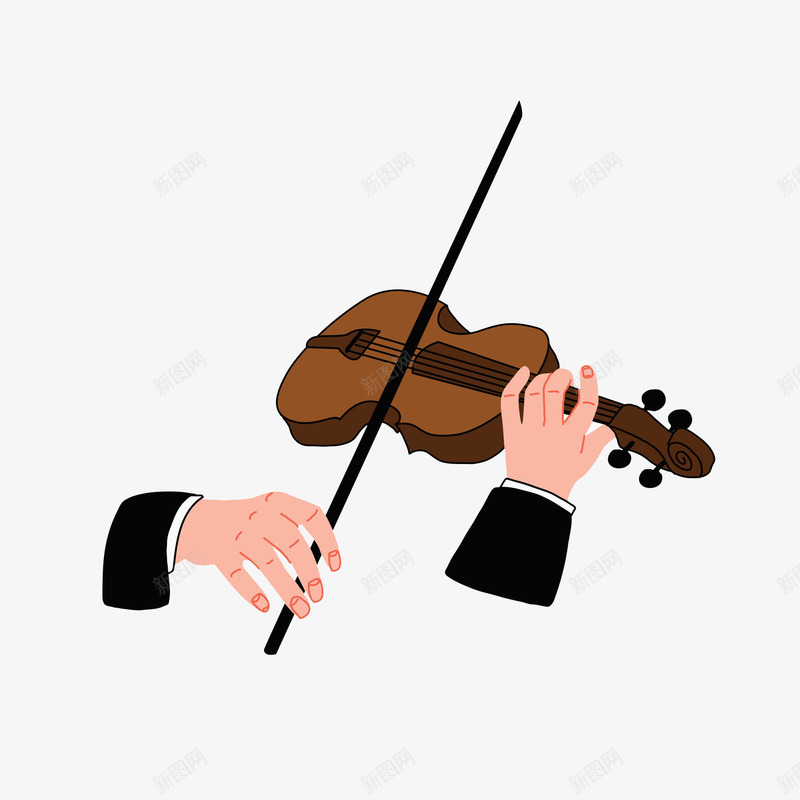 拉小提琴的人png免抠素材_88icon https://88icon.com 乐器 卡通 小提琴 手拉手 手指 手臂 音乐