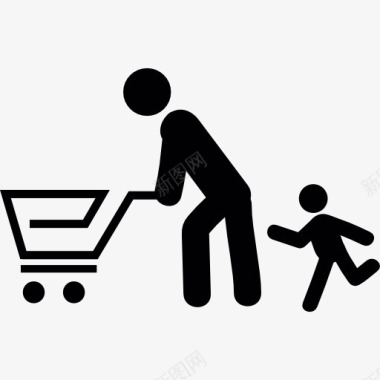 买买买父亲和儿子购物图标图标