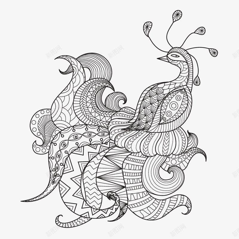 精美动物线性绘画png免抠素材_88icon https://88icon.com 古典花纹 插画 漫画动物 火 纹理