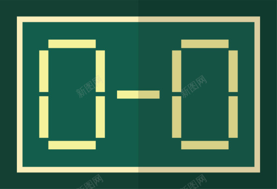 双色足球图标手绘足球运动记分牌图标矢量图图标
