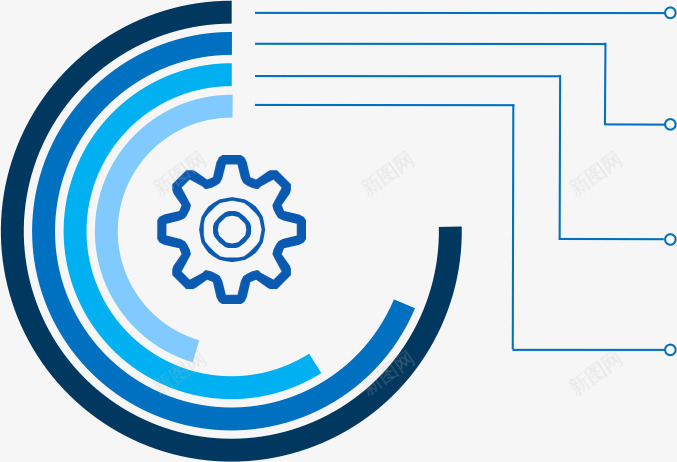 蓝色齿轮png免抠素材_88icon https://88icon.com 商务素材 图表 边框 齿轮